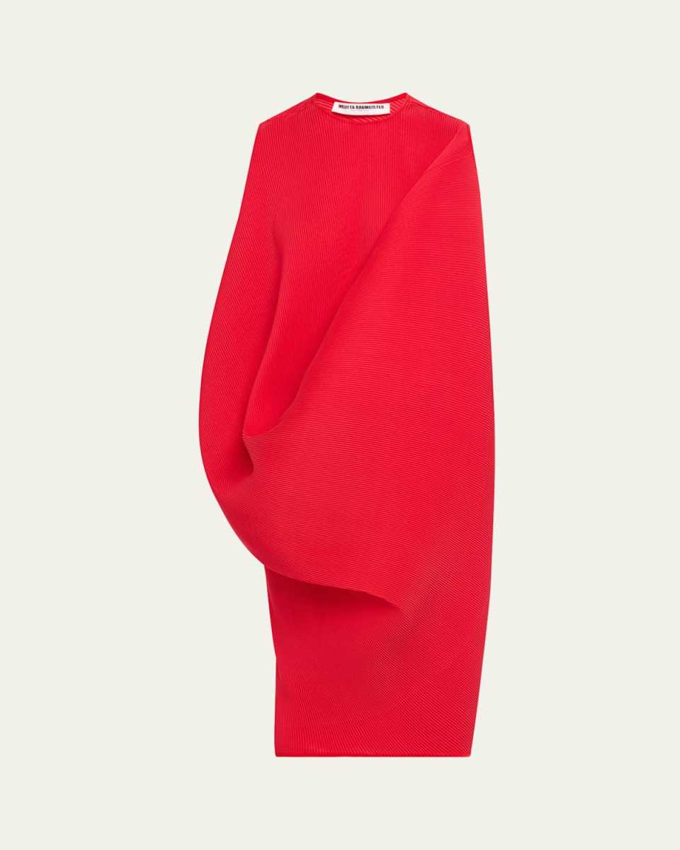 Drape Pleated Sleeveless Midi Dress